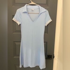 Blue ribbed tennis dress